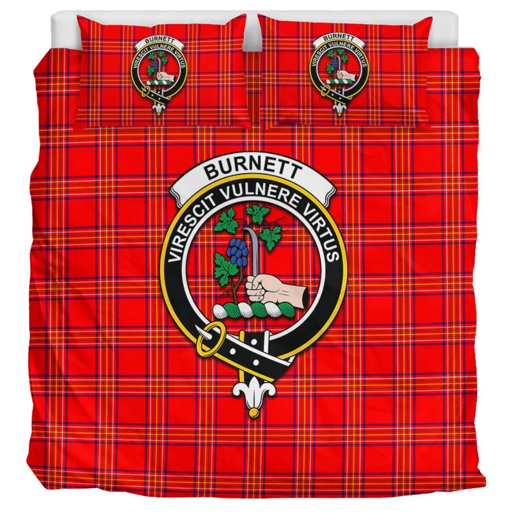 Burnett Modern Tartan Bedding Set with Family Crest