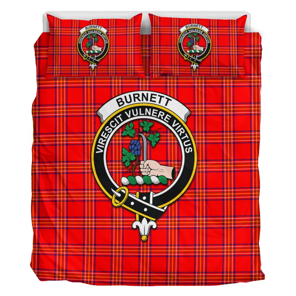 Burnett Modern Tartan Bedding Set with Family Crest