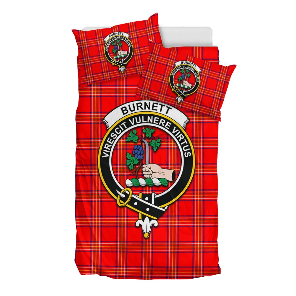 Burnett Modern Tartan Bedding Set with Family Crest