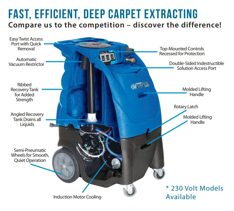 Carpet Extractor | Sandia Sniper 80-2500, 12 Gallon, 500 PSI, Cold Water