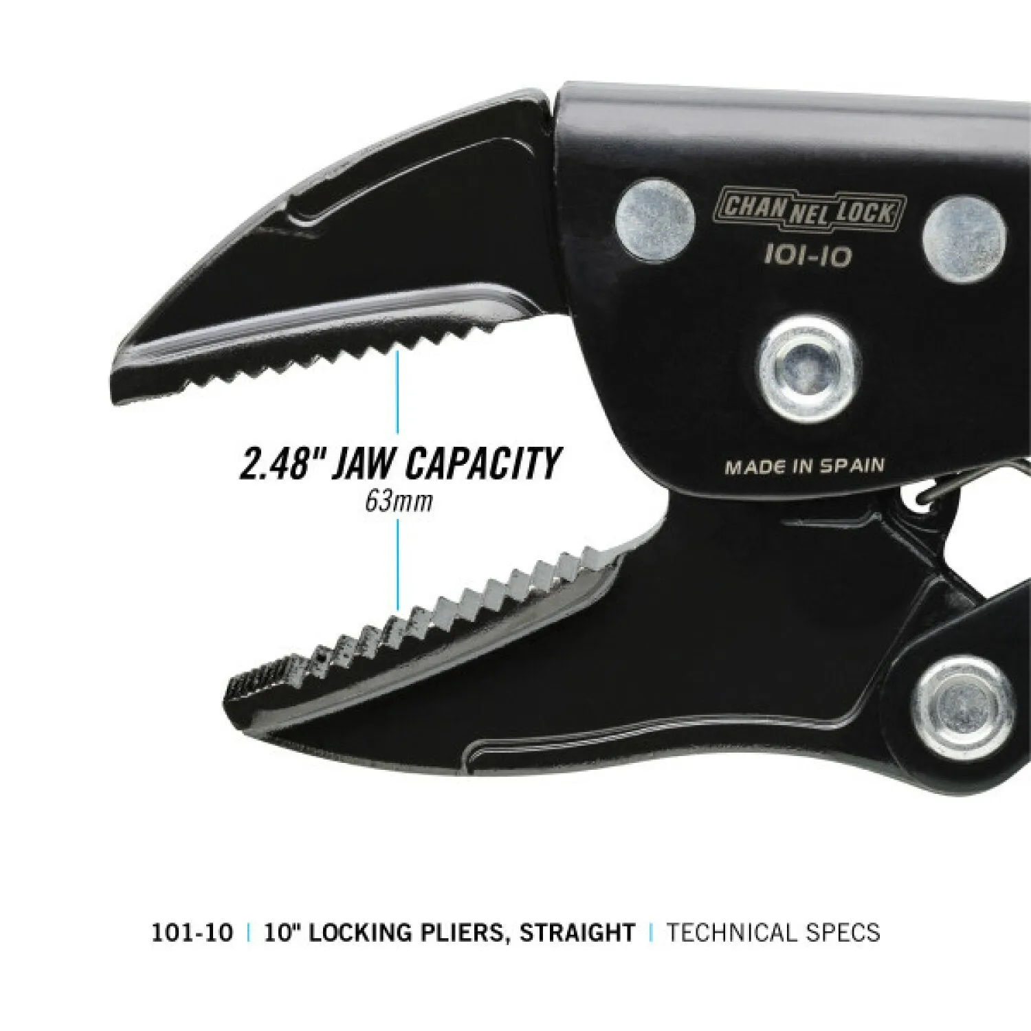 Channellock 101-10 10-inch Straight Jaw Locking Pliers