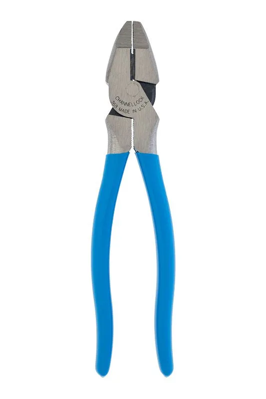 CHANNELLOCK 368 Lineman's Plier, 8.38 in OAL, 0.6 in Cutting Capacity, 0.33 in Jaw Opening, Blue Handle, 1.12 in W Jaw :EA: QUANTITY: 1