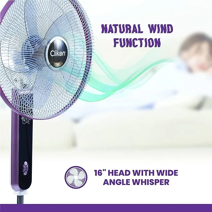 Clikon 16'' STAND FAN WITH TIMER-45W