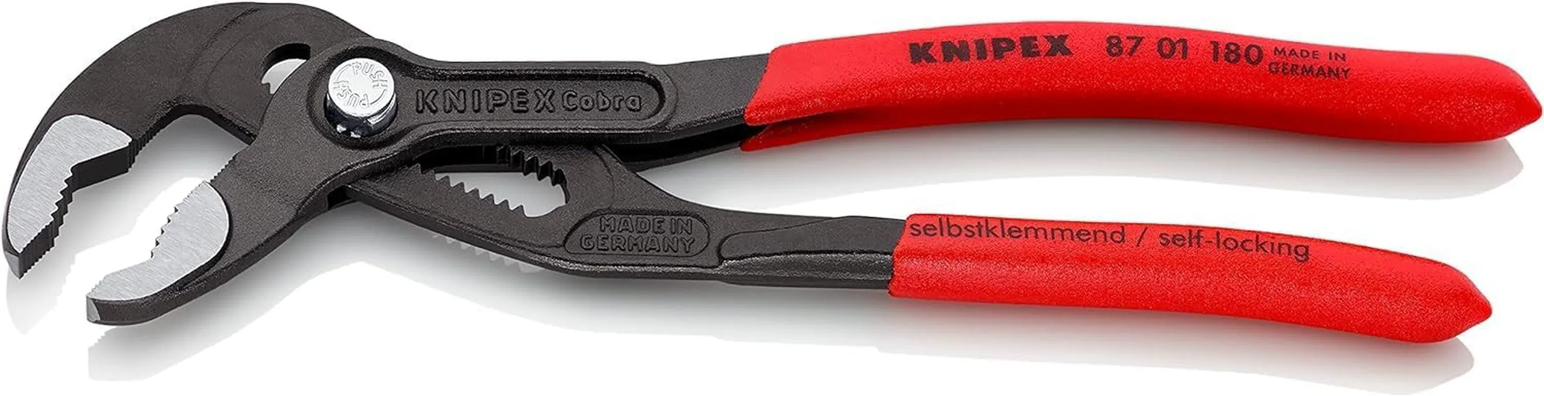 Cobra High-Tech Water Pump Pliers grey atramentized, with non-slip plastic coating 180 mm 87 01 180