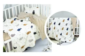 Colorful Printed Cotton 3PC Baby's Bedding Set - 5 Styles