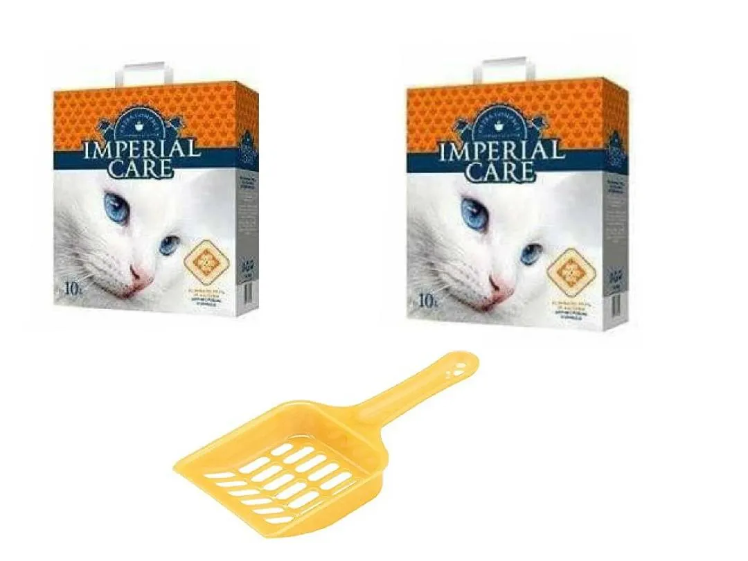 Combo MPERIAL CARE premium clumping cat litter 10L 2bags and gift Cat litter shovel.