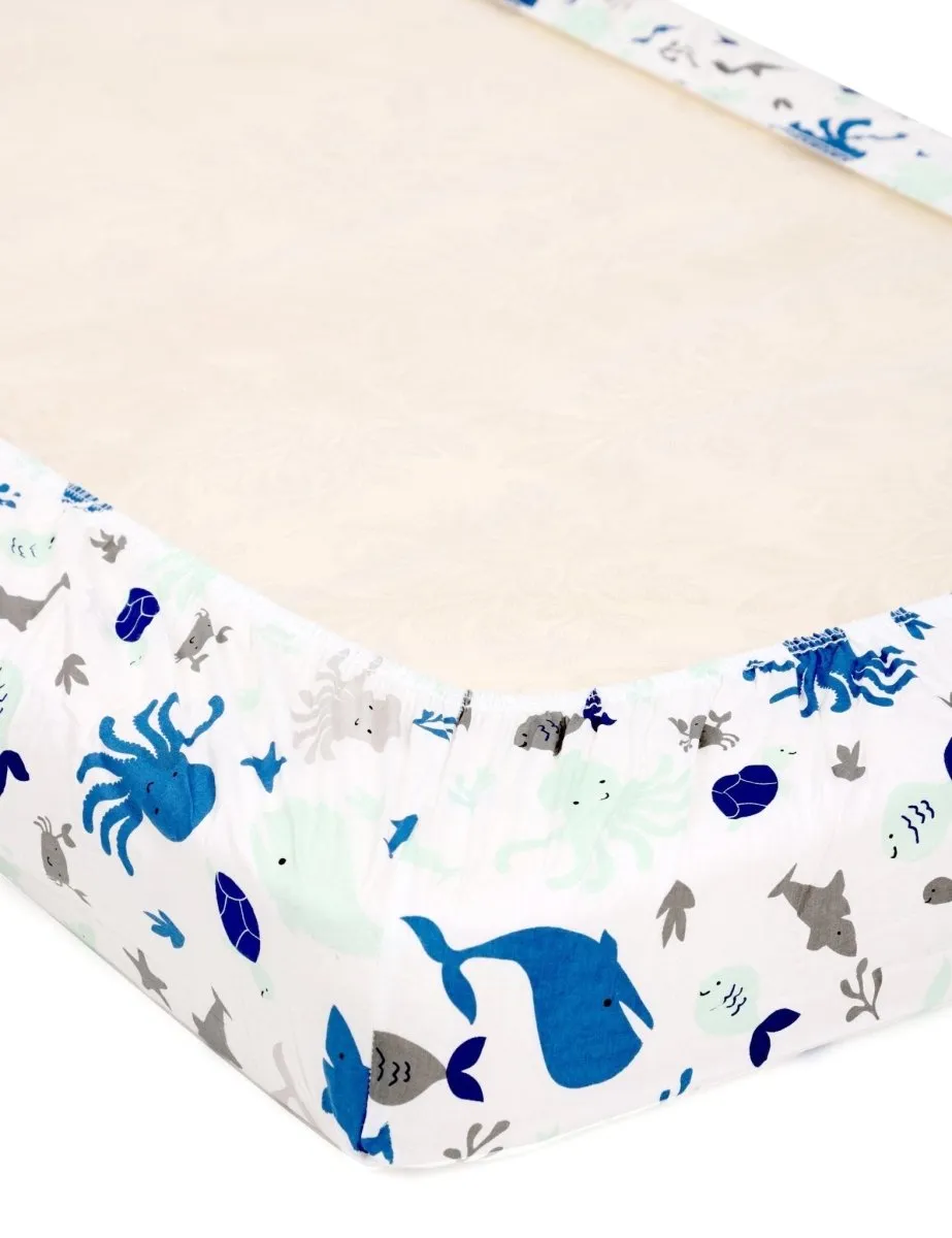 Combo of Baby Crib Sheet - Sleep Under The Stars and My Sea World