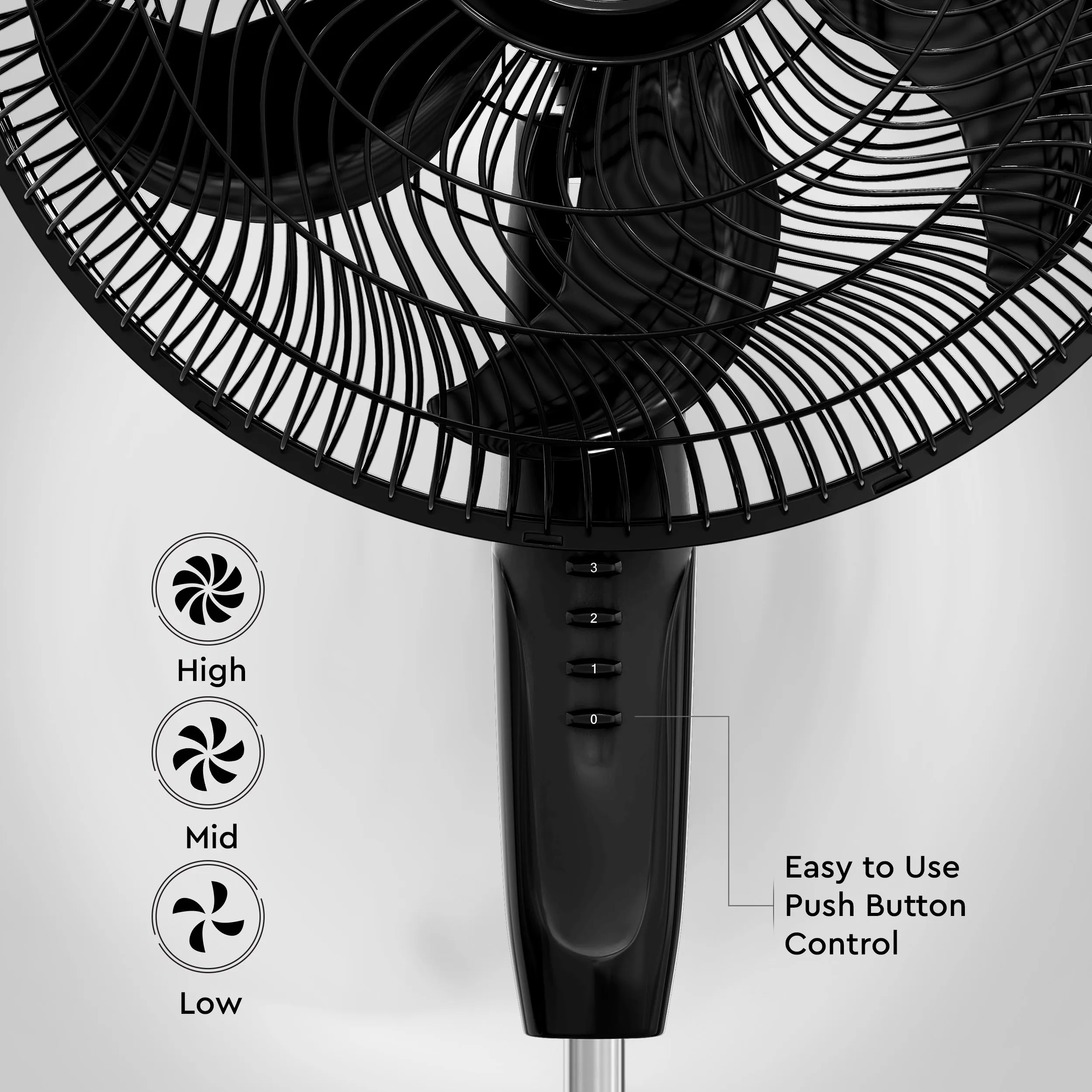 Comfort Zone 18" 3-Speed Powr Curve Oscillating Pedestal Fan in Multiple Color Options