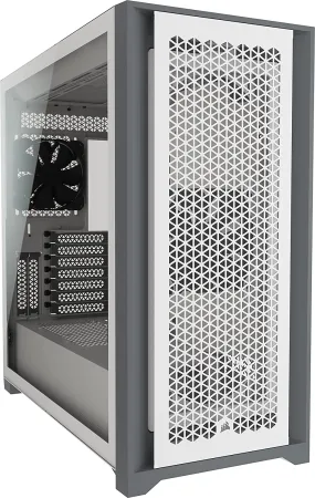 Corsair 5000D Airflow Gaming Case w/ Tempered Glass Window, E-ATX, 2 x AirGuide Fans, High-Airflow Front Panel, USB-C, White