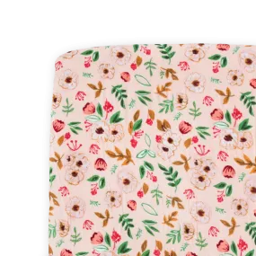 Cotton Muslin Crib Sheet - Vintage Floral