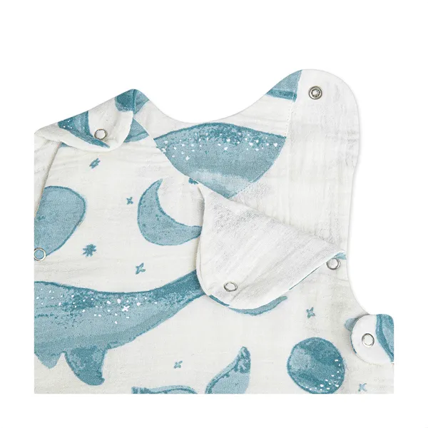 Crane Caspian Wearable Blanket 0-9 mo. - Muslin Whale Print