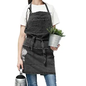 cristina worn denim bib apron