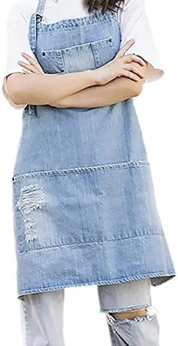 cristina worn denim bib apron