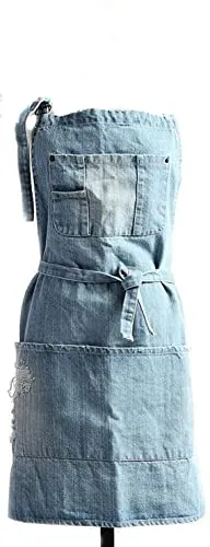 cristina worn denim bib apron