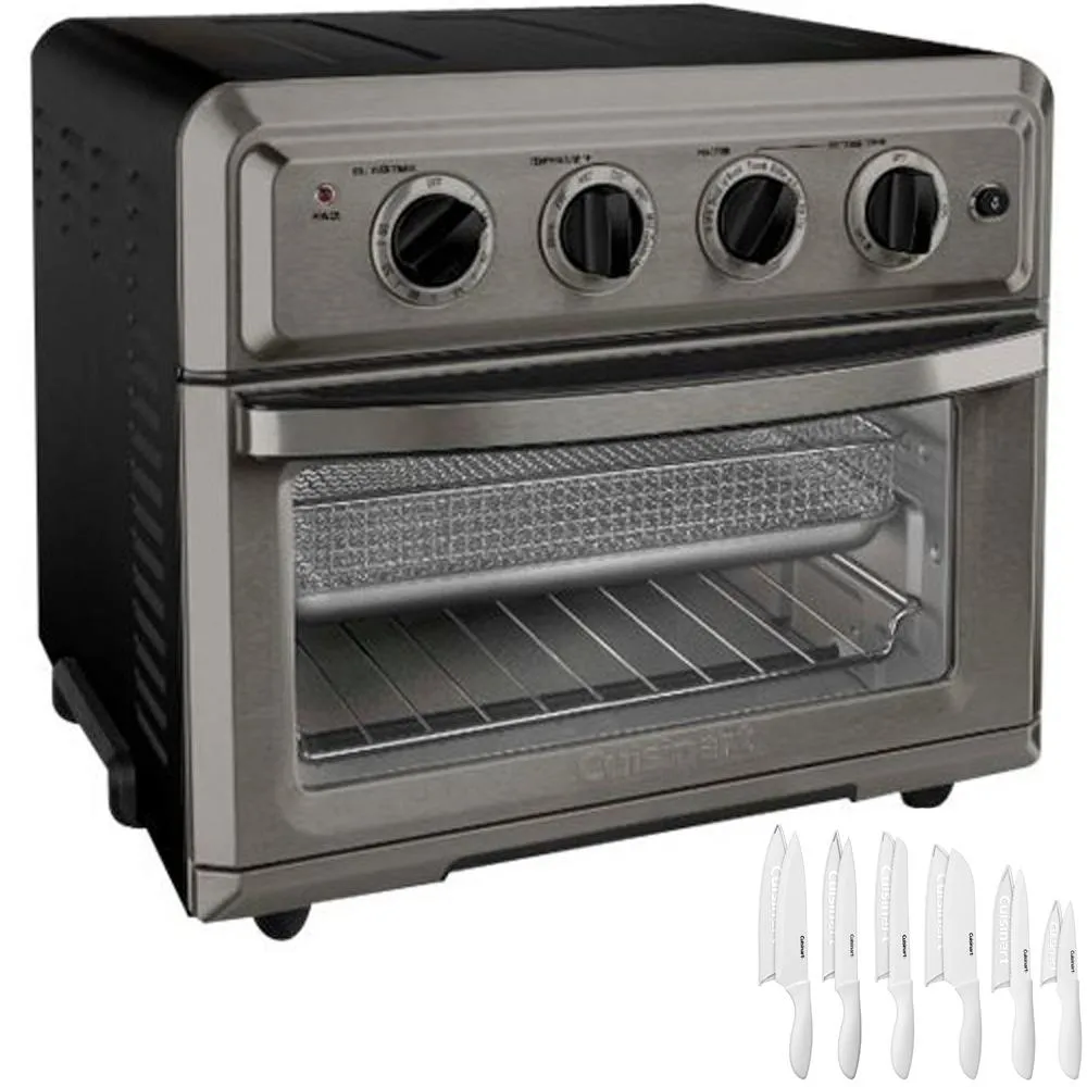 Cuisinart Convection Toaster Oven Air Fryer w/ Light Black Stainless   Knife Set