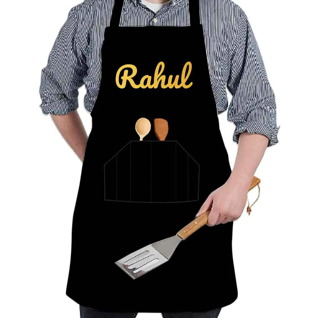 Customized Apron for Kitchen With Name Baking Cooking - Spoon