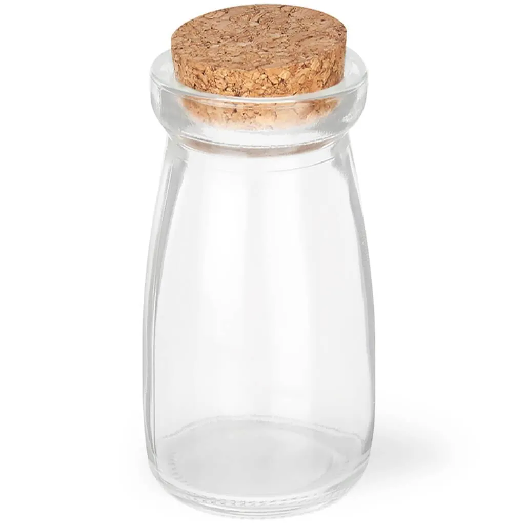 Decor DIY Clear Glass Bottle with Cork Stopper 4.7 x 10.2