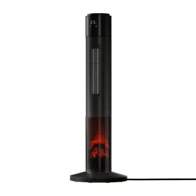 Devanti Electric Ceramic Tower Heater 3D Flame Oscillating Remote Control 2000W