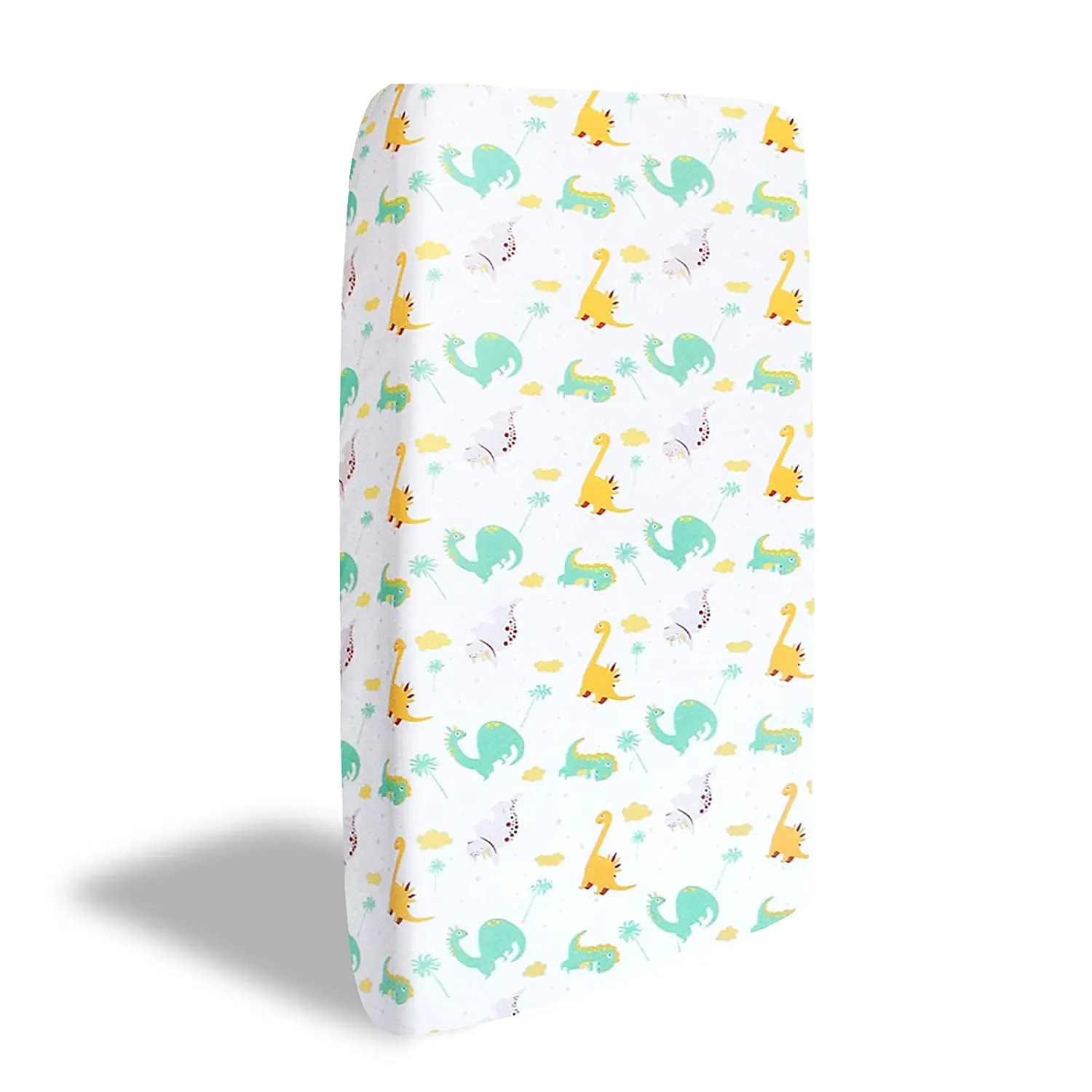 Dinosaur Crib Sheet for Boys Girls, Baby Crib Sheet Fit for Standard Crib and Toddler Mattress, Soft and Breathable Microfiber Crib Fitted Sheet for Unisex Baby