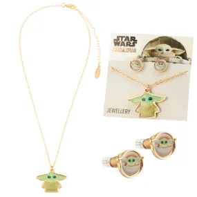 Disney Jewellery Set - Earrings, Bracelet & Necklace - Baby Yoda