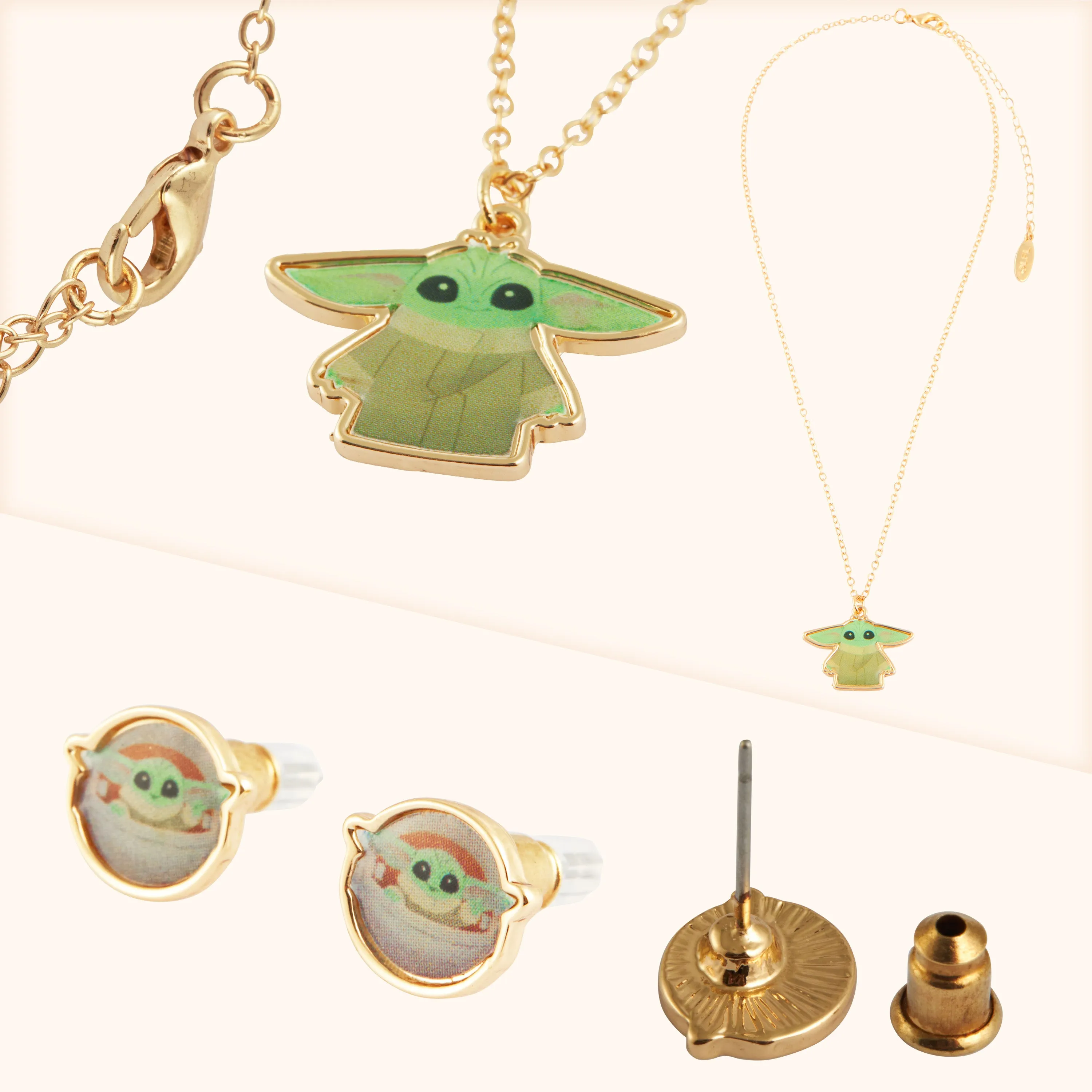 Disney Jewellery Set - Earrings, Bracelet & Necklace - Baby Yoda