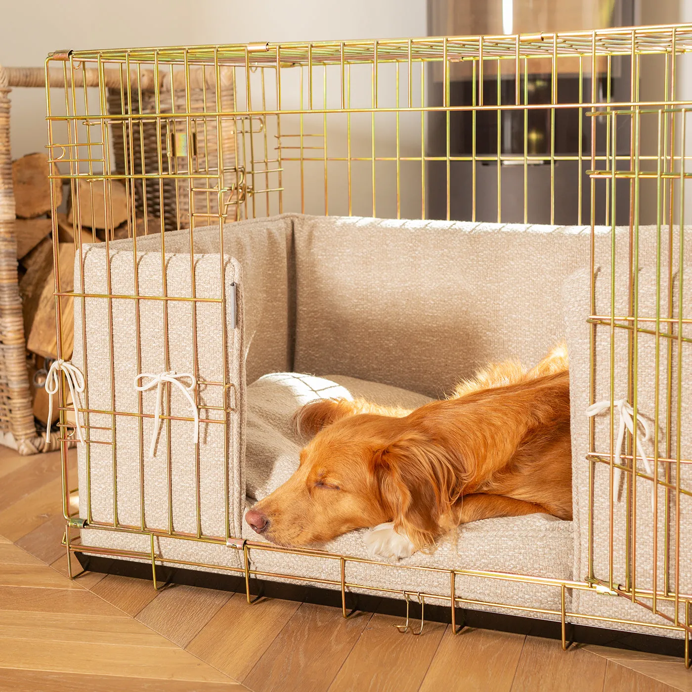 Dog Crate with Cushion & Bumper in Essentials Herdwick Sandstone by Lords & Labradors