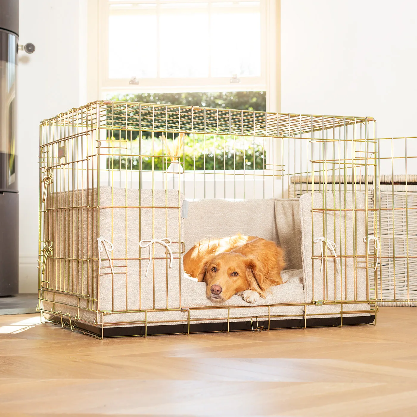 Dog Crate with Cushion & Bumper in Essentials Herdwick Sandstone by Lords & Labradors