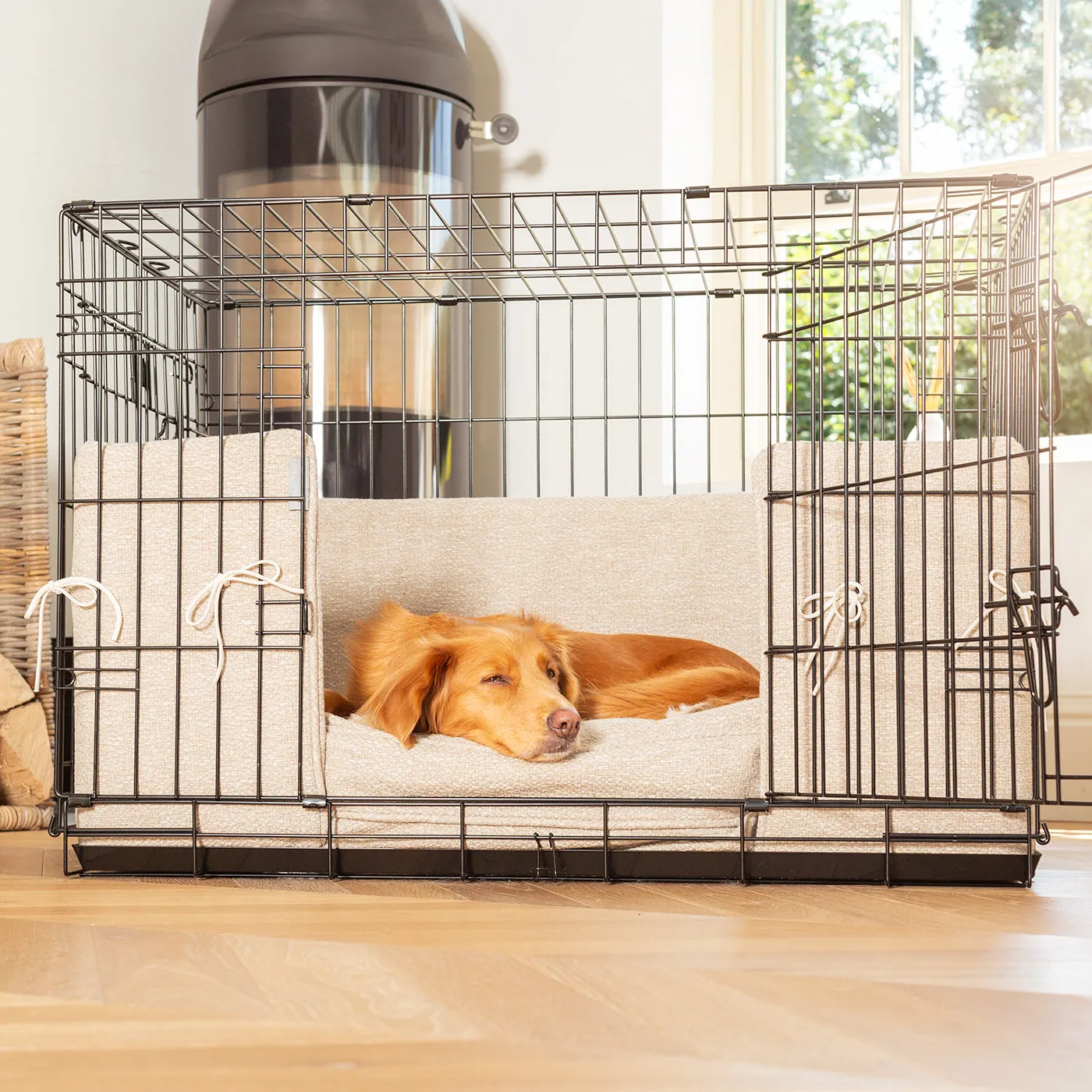 Dog Crate with Cushion & Bumper in Essentials Herdwick Sandstone by Lords & Labradors