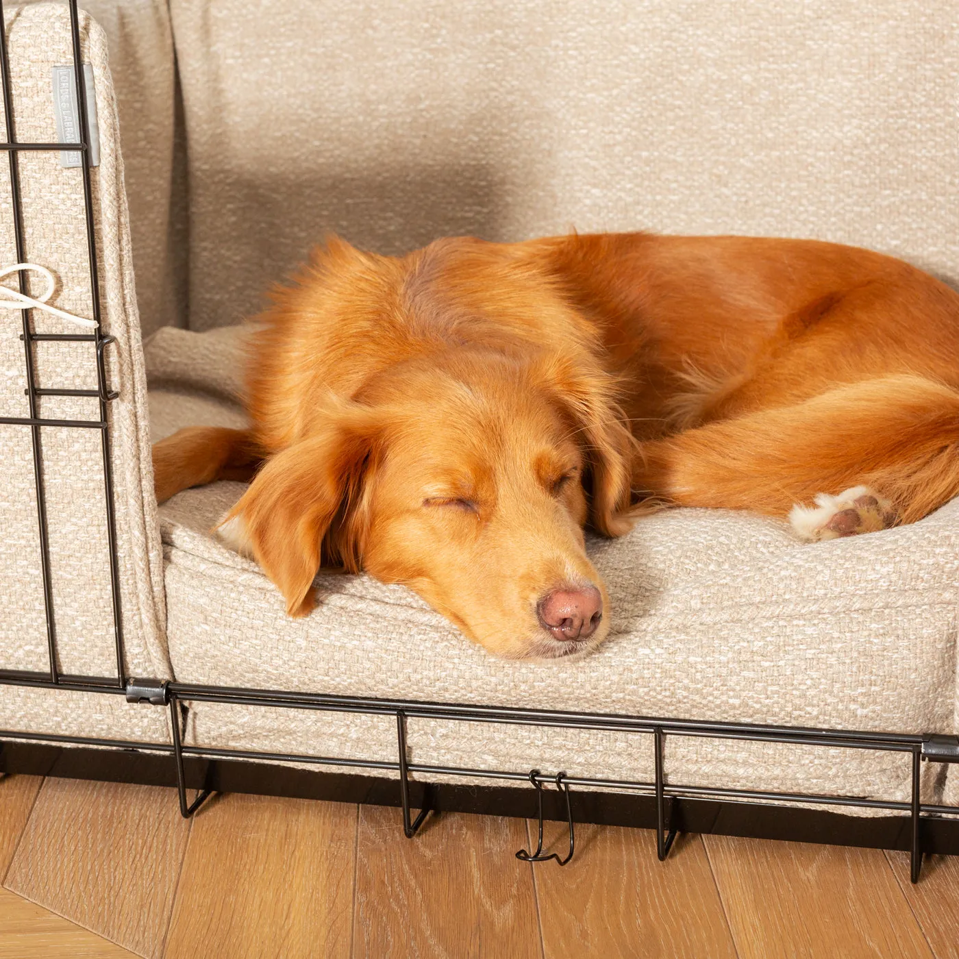 Dog Crate with Cushion & Bumper in Essentials Herdwick Sandstone by Lords & Labradors