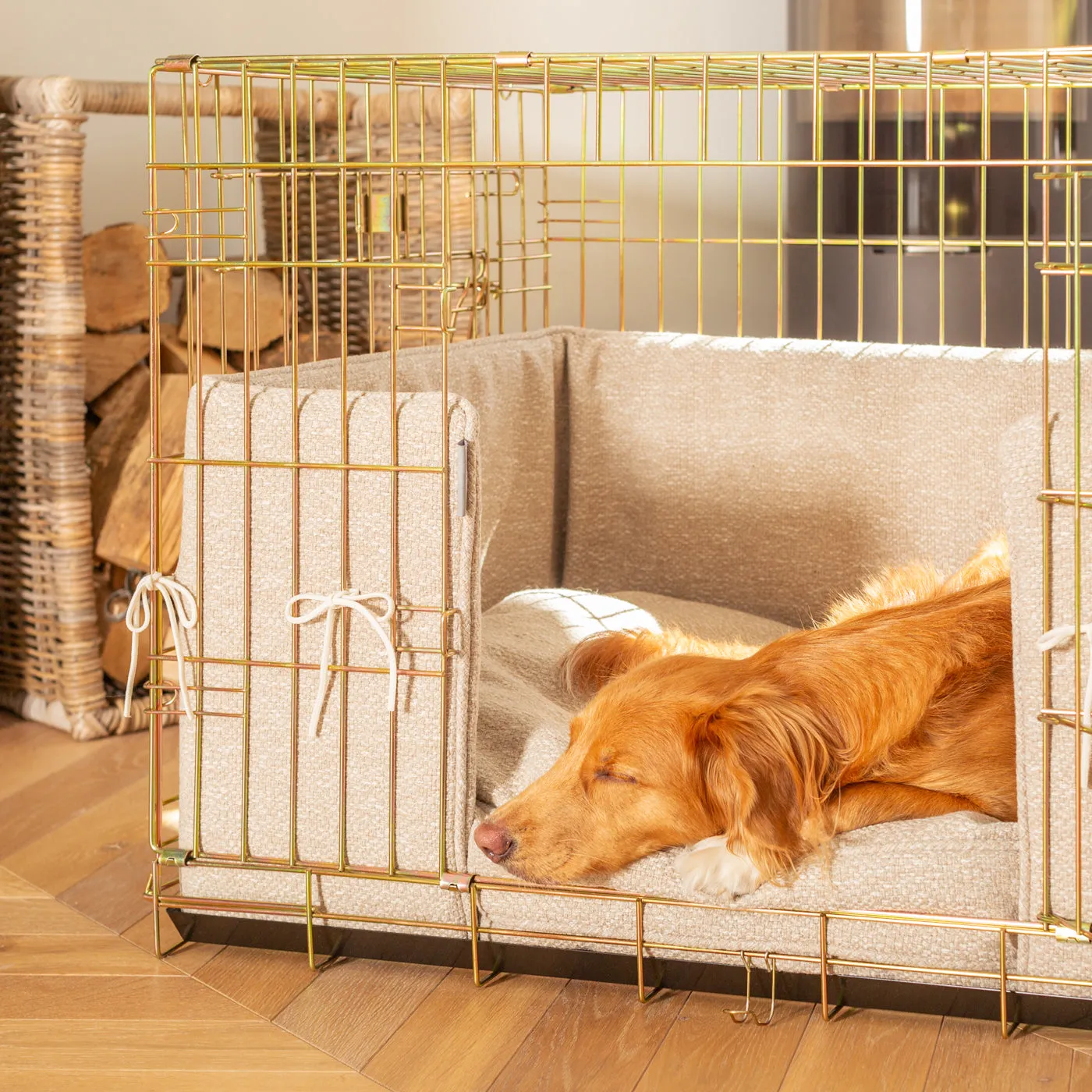 Dog Crate with Cushion & Bumper in Essentials Herdwick Sandstone by Lords & Labradors