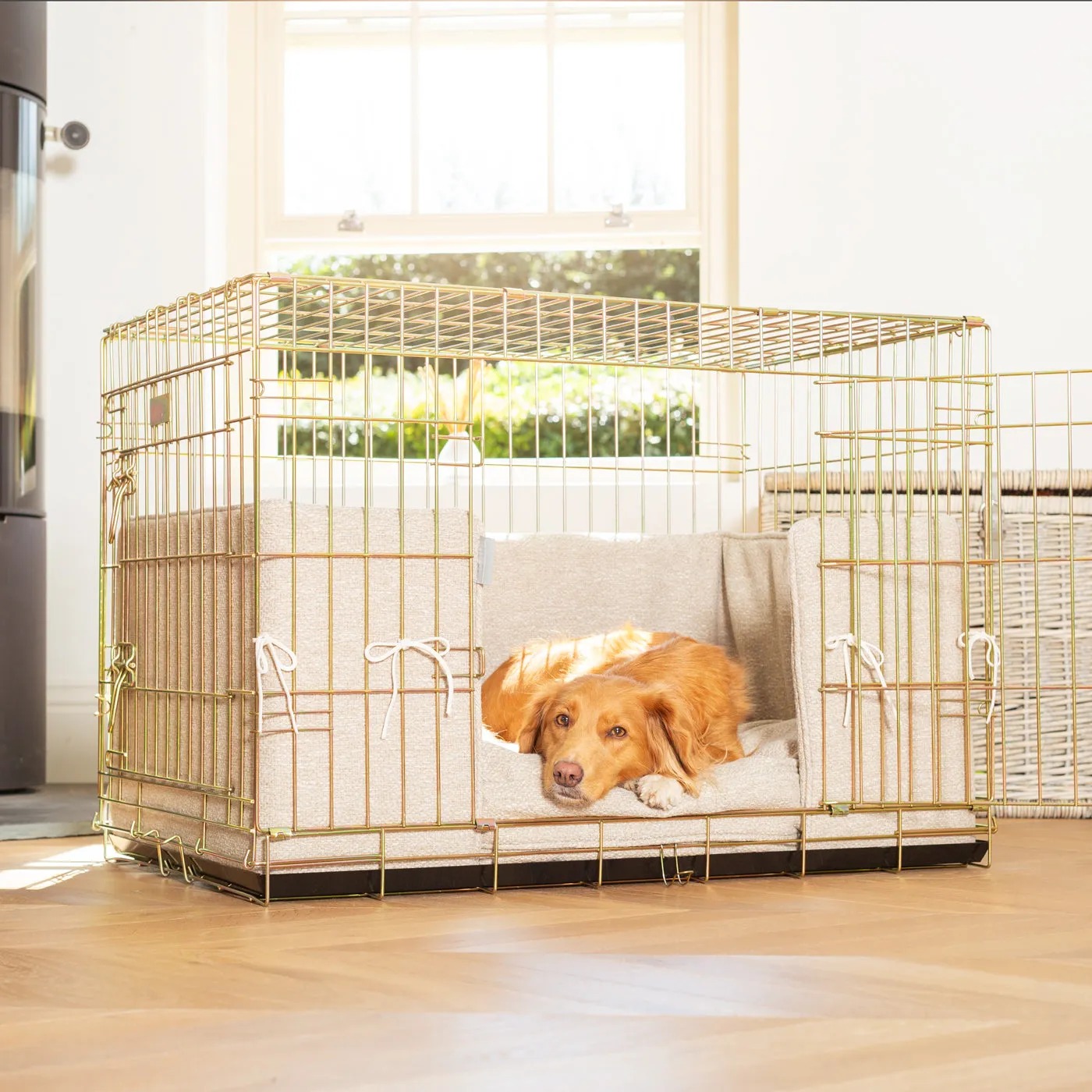 Dog Crate with Cushion & Bumper in Essentials Herdwick Sandstone by Lords & Labradors