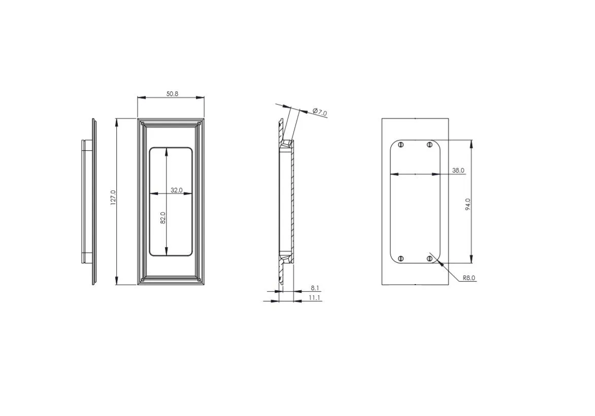 Double Stepped Sliding Flush Handle