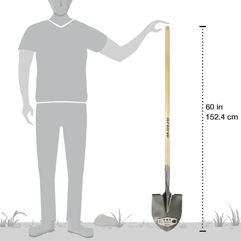 DuraDrive Carbon Steel 48 in Ash Wood Round Point Shovel