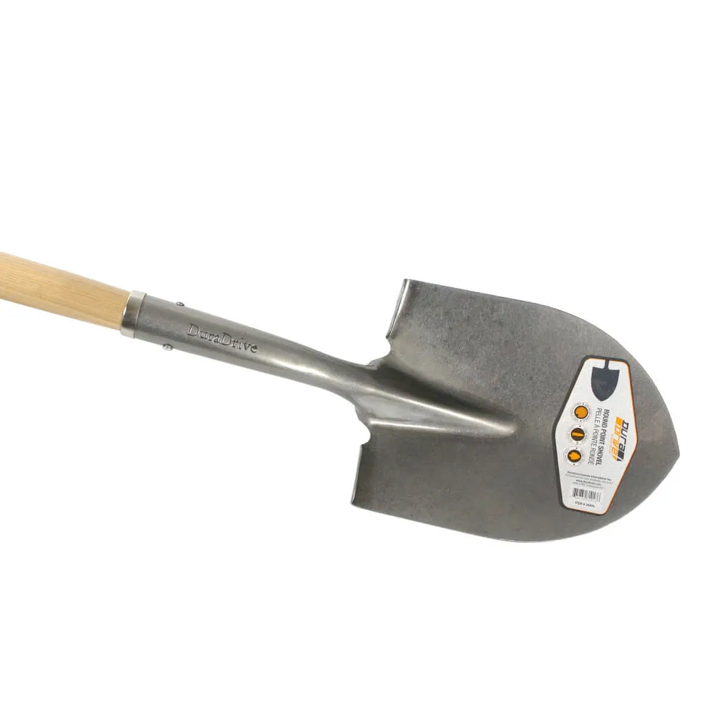 DuraDrive Carbon Steel 48 in Ash Wood Round Point Shovel