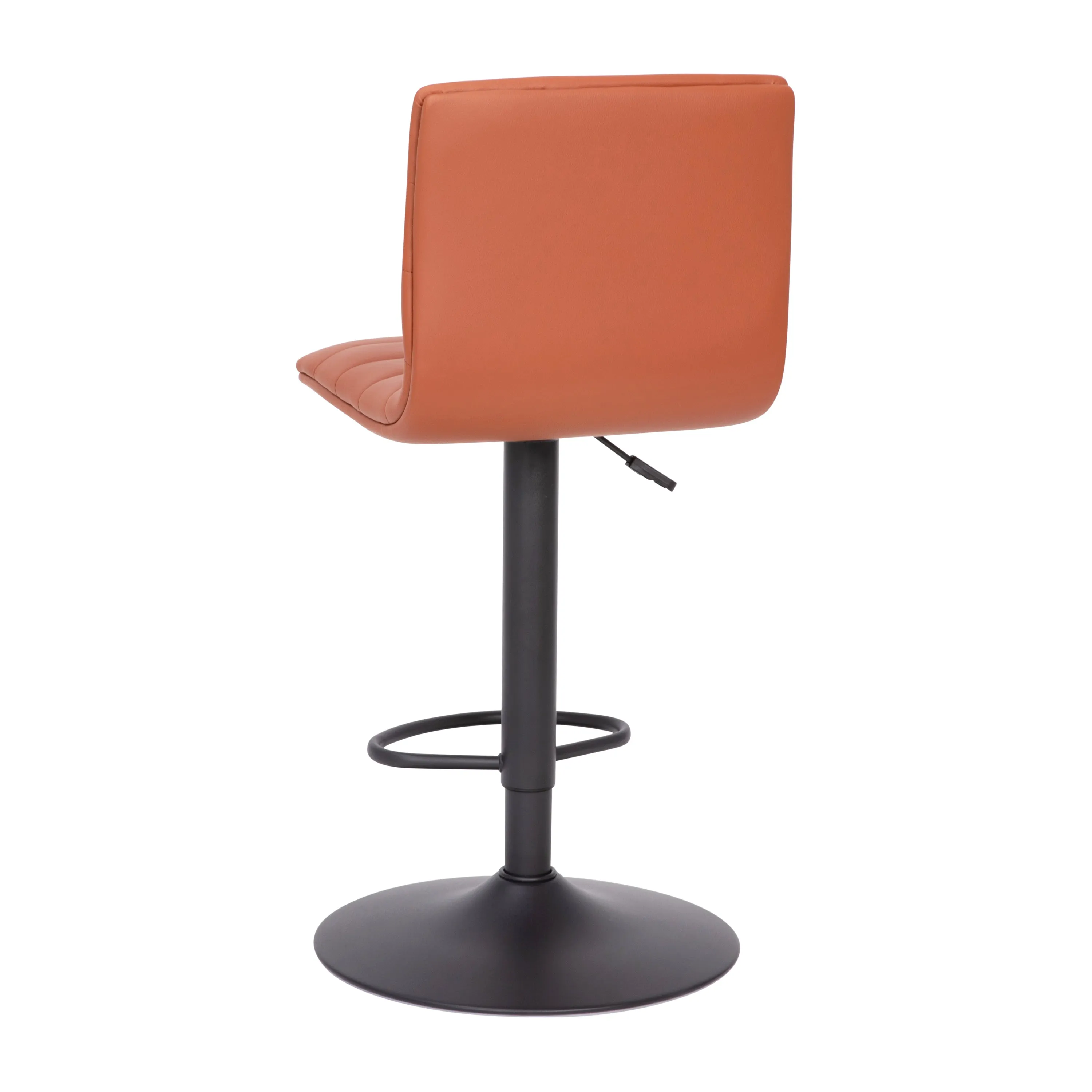 Duran Modern Adjustable Height Upholstered Channel Stitched Barstool with Pedestal Base