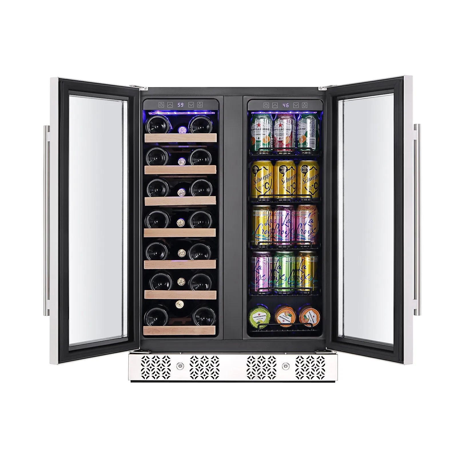 Empava BR03D 24" Dual Zone Wine and Beer Fridge Beverage Cooler