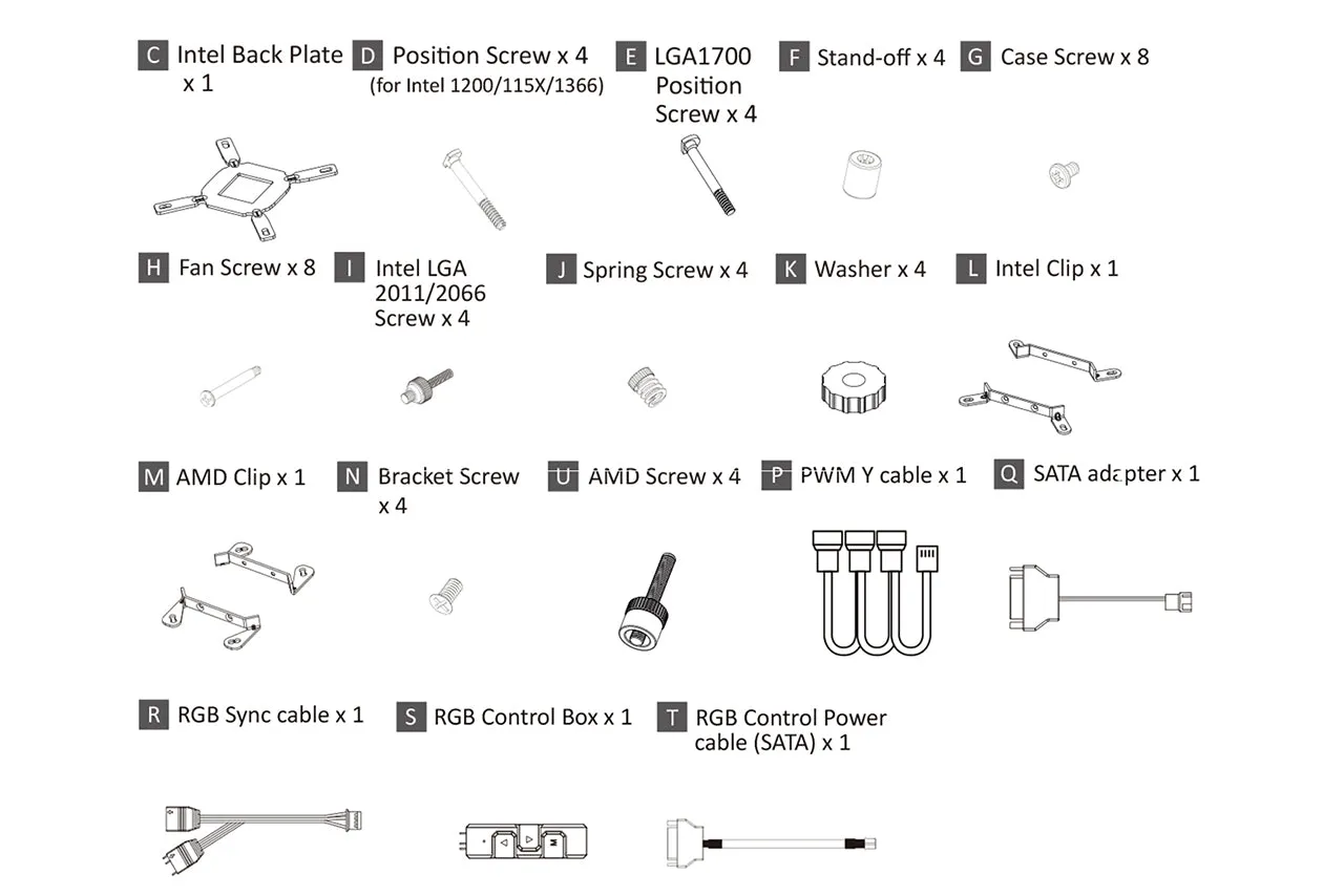 Enermax Intel/AMD Mounting Hardware For LIQMAX III / AQUAFUSION / AQUAFUSION ADV