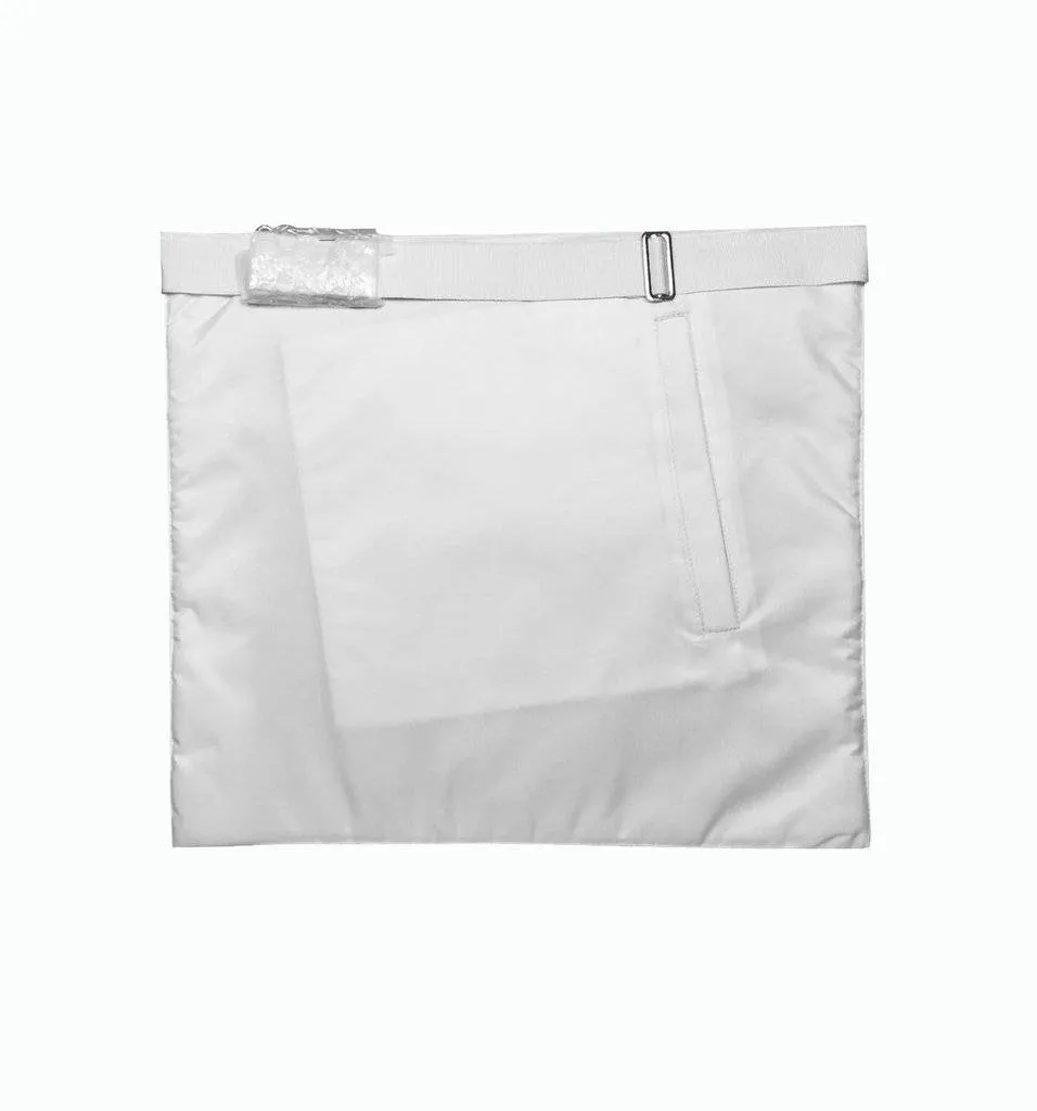 Entered Apprentice Blue Lodge Apron - All White Moire