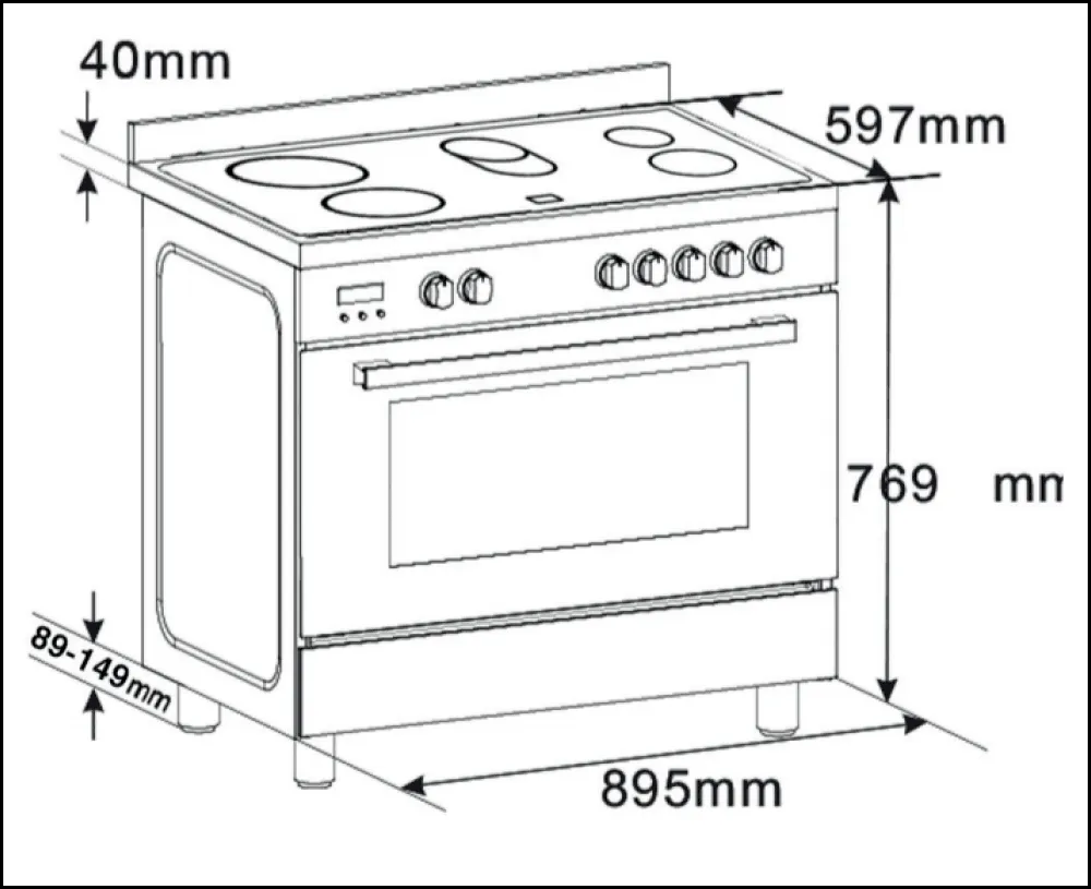 Euro Appliances EV900EESX 90cm Electric Freestanding Oven/Stove