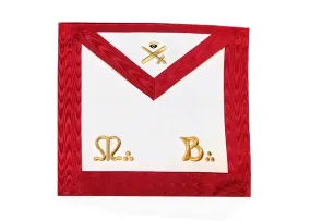 Expert Scottish Rite Apron - Red Moire Gold Embroidery