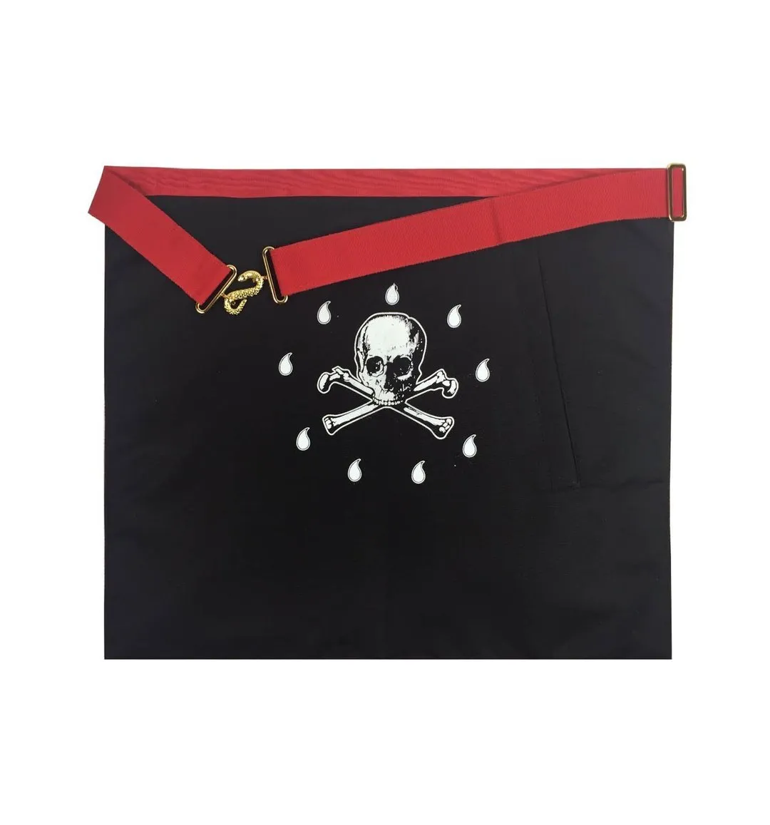 Expert Scottish Rite Apron - Red Moire Gold Embroidery