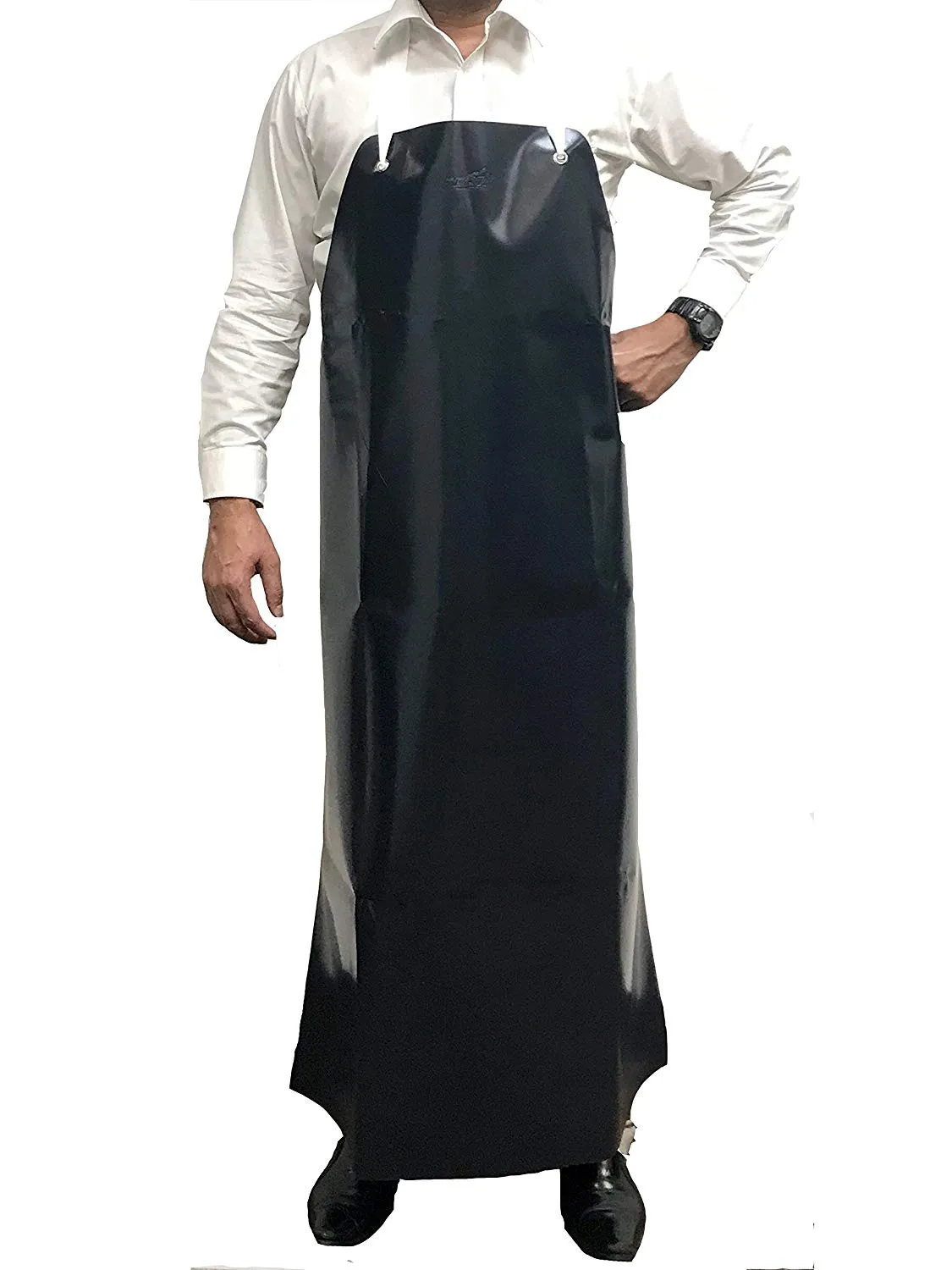 Extra Long Reusable Heavy Duty Waterproof Vinyl Apron, 47"x31", Adjustable Ties