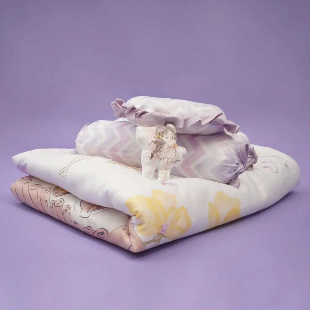 Fancy Fluff 6 PC Organic New Born Bed Set- Pixie