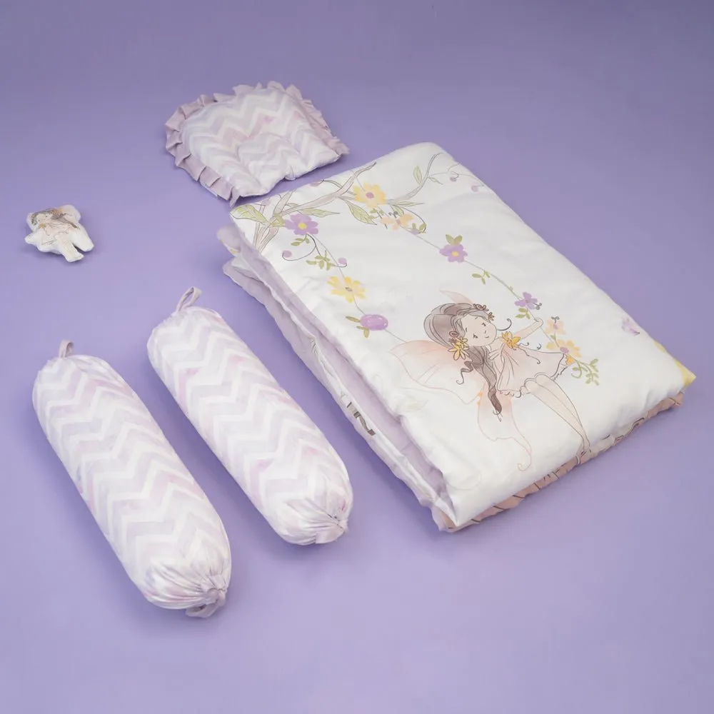 Fancy Fluff 6 PC Organic New Born Bed Set- Pixie