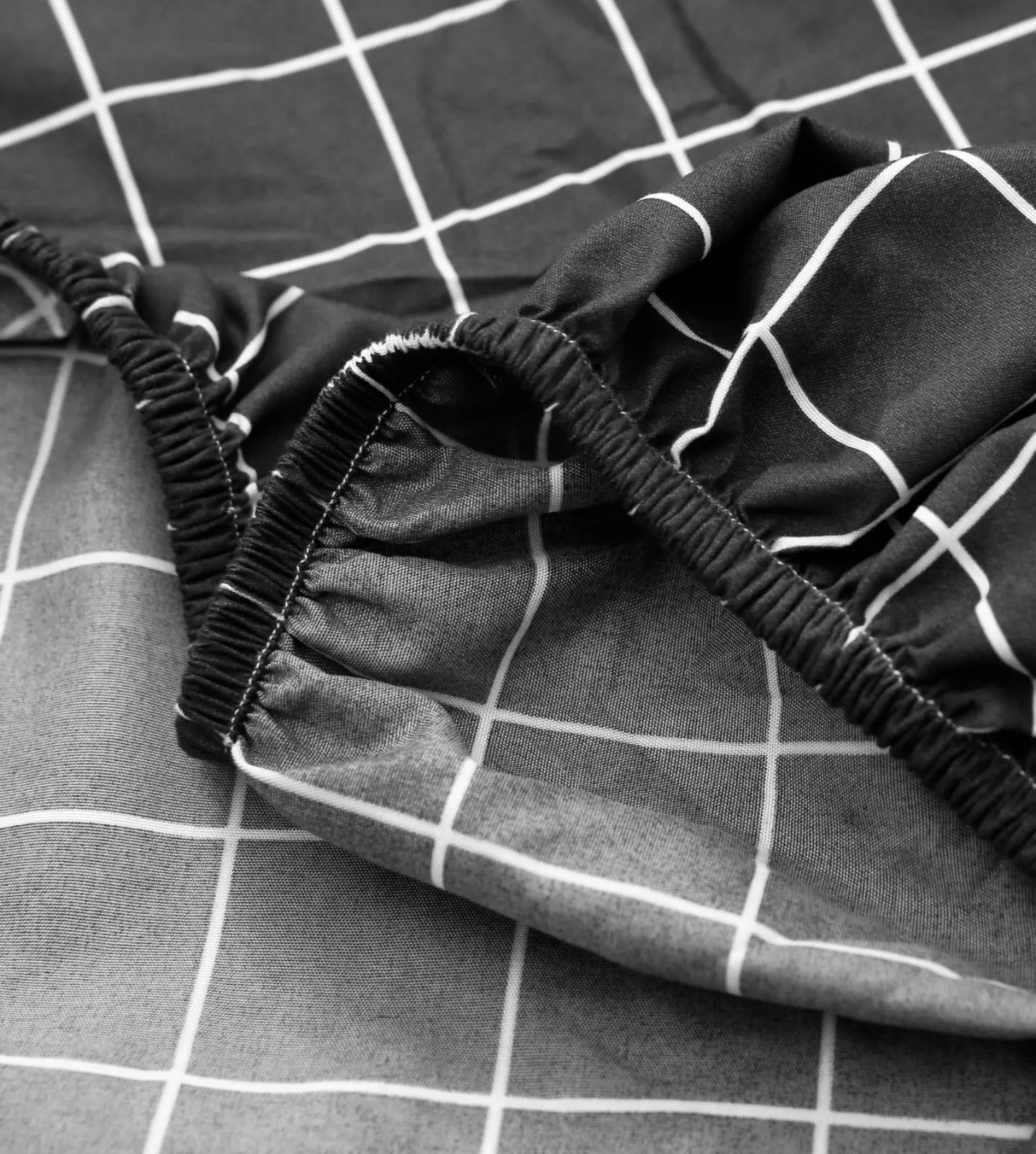 Fitted Bed Sheet-black Check