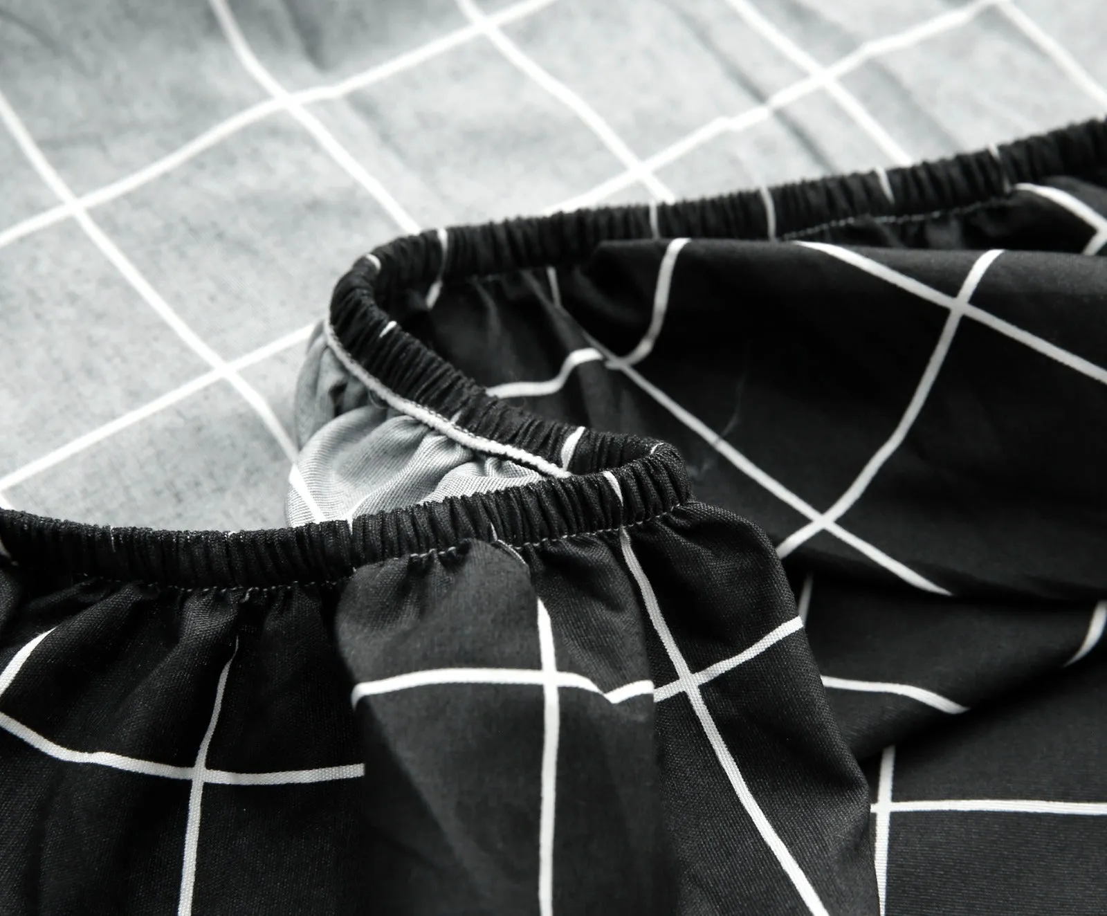 Fitted Bed Sheet-black Check