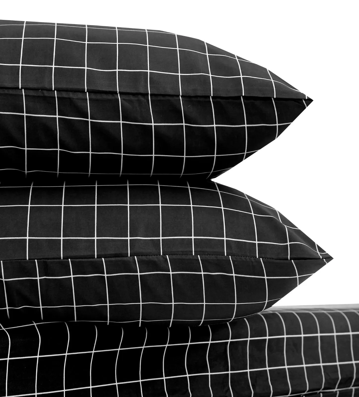 Fitted Bed Sheet-black Check