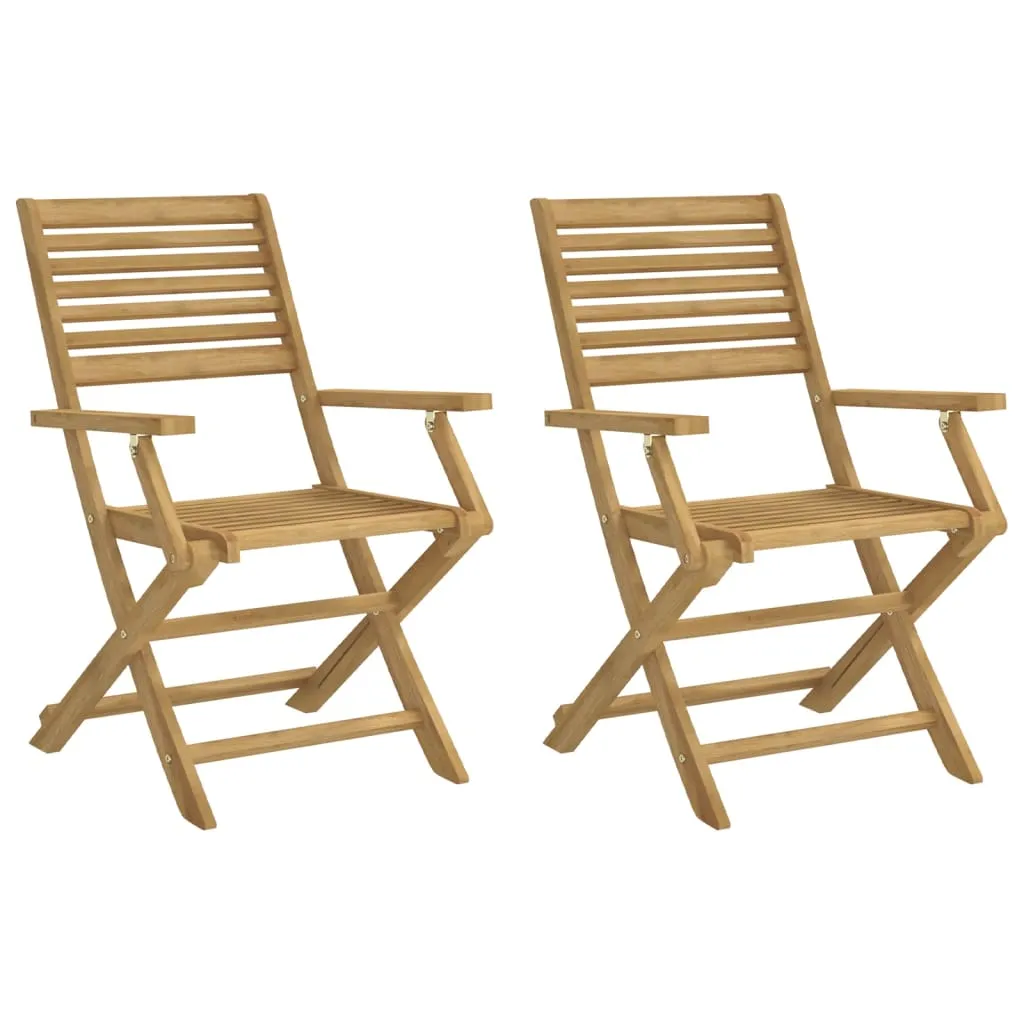 Folding Garden Chairs 2 pcs 54.5x61.5x86.5 cm Solid Wood Acacia