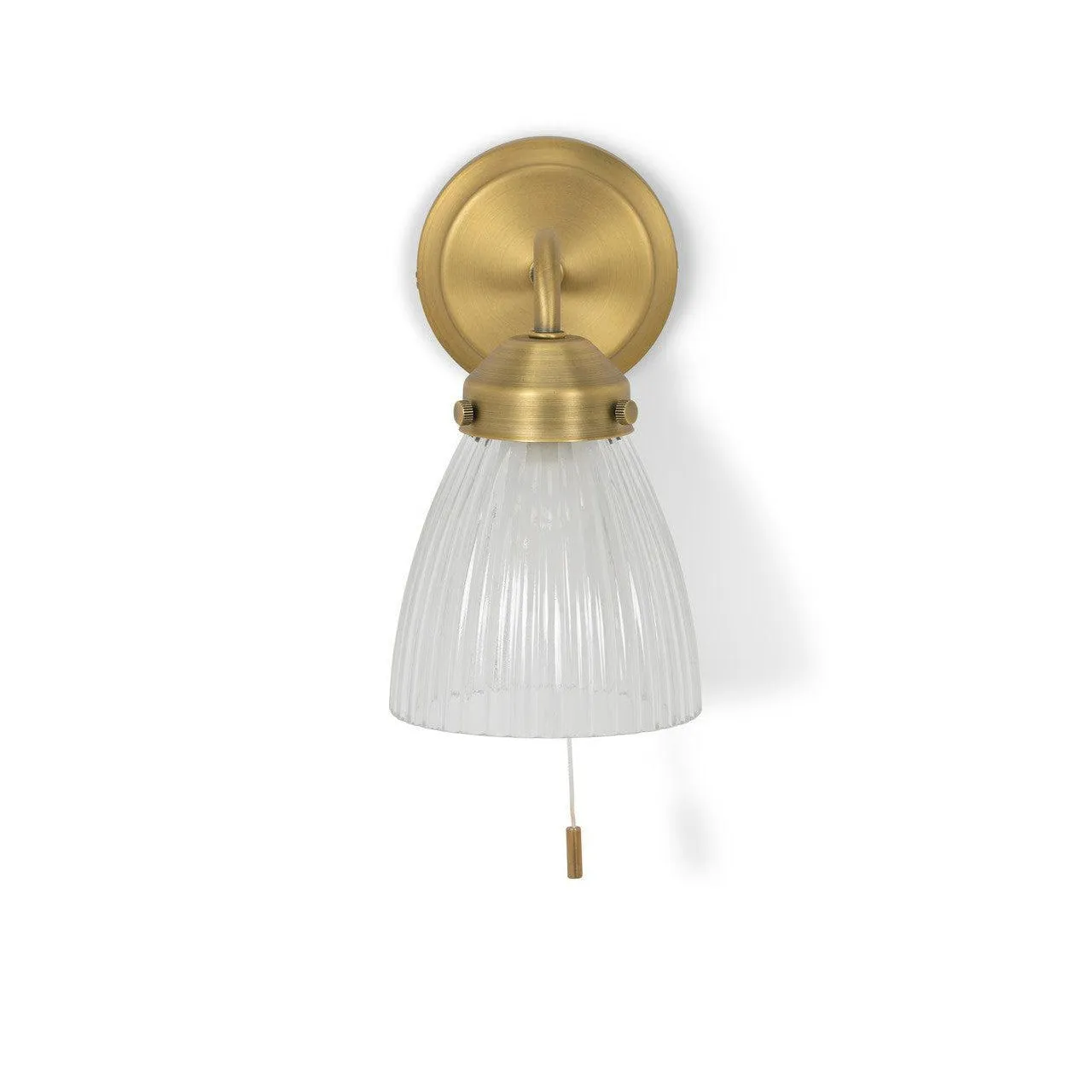 Fovant Bathroom Glass Wall Light | Brass