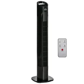 Freestanding Tower Fan, 3 Speed 3 Mode, 7.5h Timer, 70 Degree Oscillation, LED Panel, 5M Remote Controller, Black